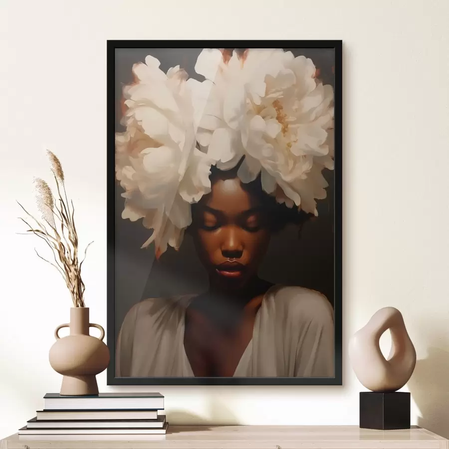 Fototapete Mädchenmodell und Blumen im Haar f41799