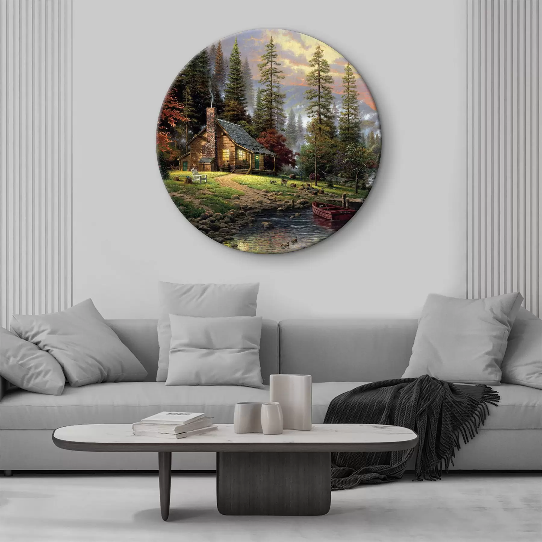 Wandbilder Fischerhütte im Wald am Bach r15556