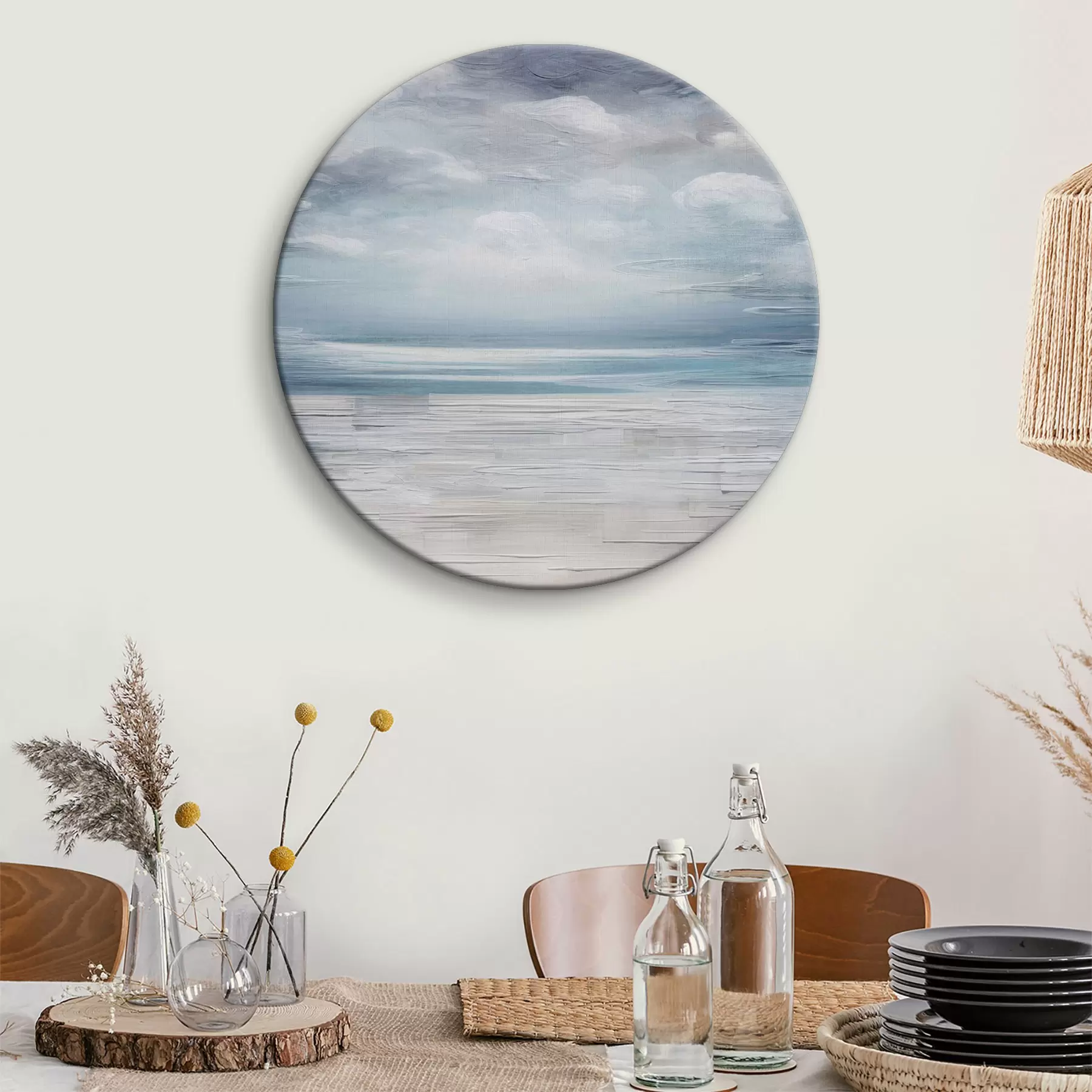 Wandbilder Abstraktion mit Farben in Grau- und Blautönen r35715