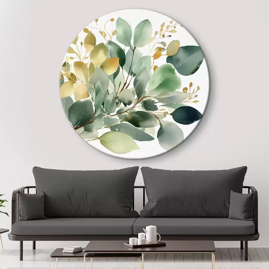 Wandbilder Blumenstrauß aus Eukalyptuszweigen im Aquarellstil r36365