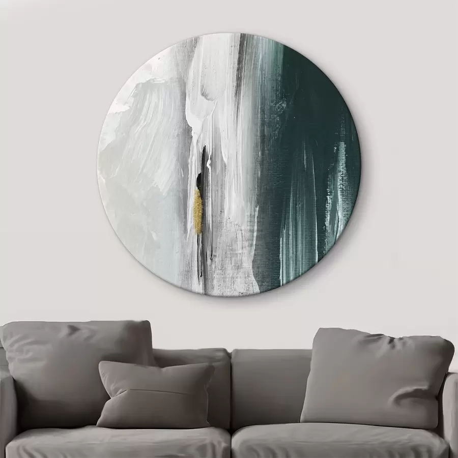 Wandbilder Abstrakte Malerei mit weißen und grünen Farben r37158