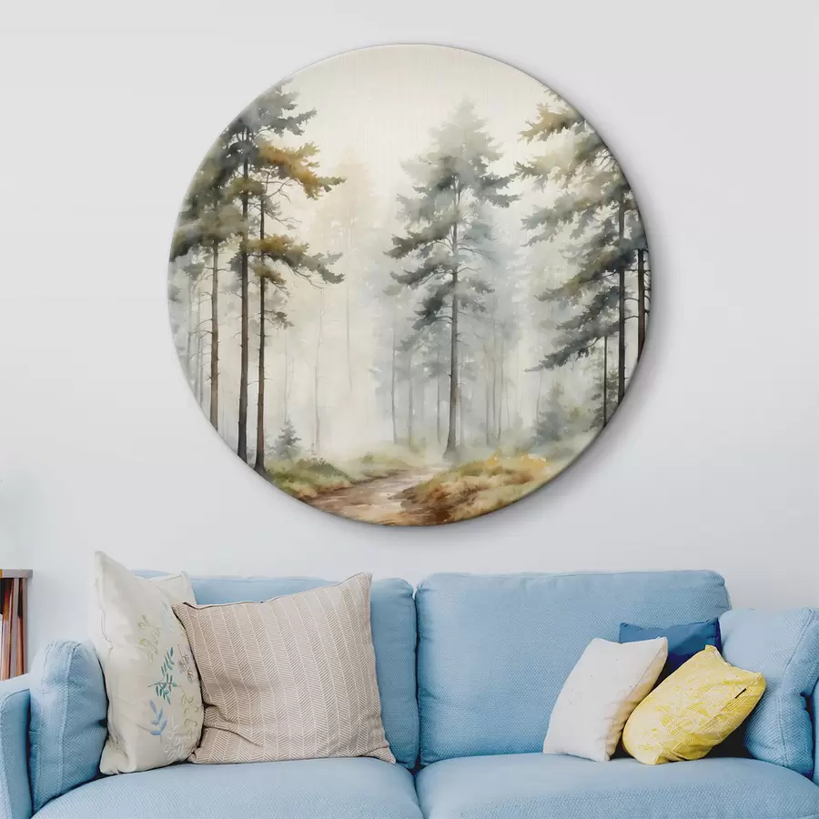 Wandbilder Waldweg Aquarell r37338