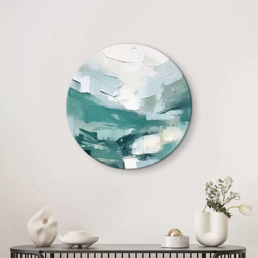 Wandbilder Abstraktion aus großen blauen und weißen Strichen, Nachahmung der Ölmalerei, Minimalismus r38915