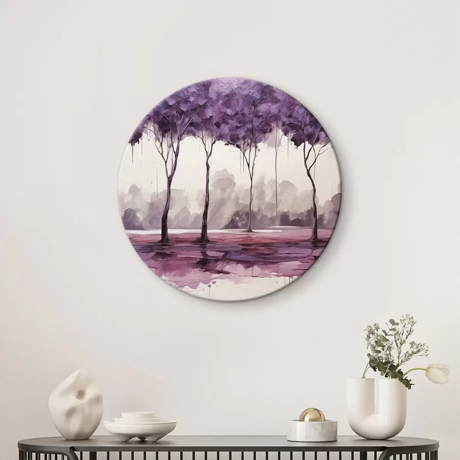 Wandbilder Bäume mit violetten Blättern auf abstraktem Hintergrund r39155