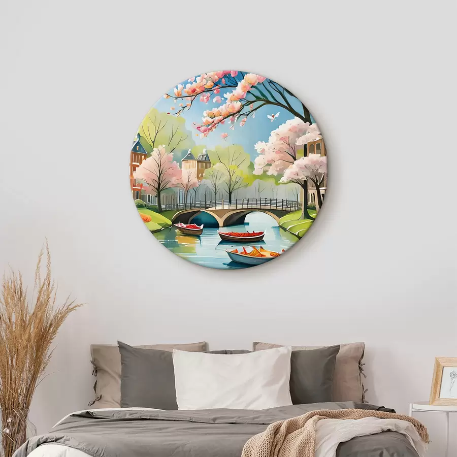 Wandbilder blühende Bäume in Amsterdam im Frühling r39301