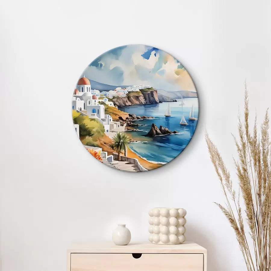 Wandbilder Blick auf die Stadt Santorini r39304