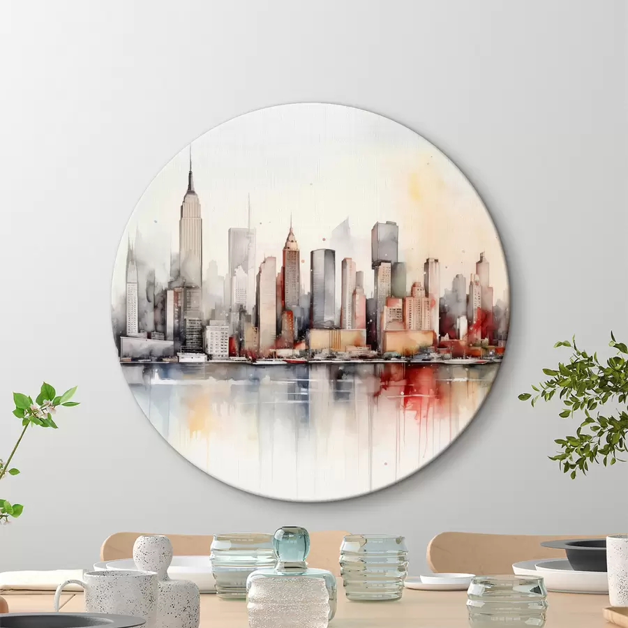 Wandbilder Blick auf New York City, Gebäudesilhouetten, Aquarell r39828