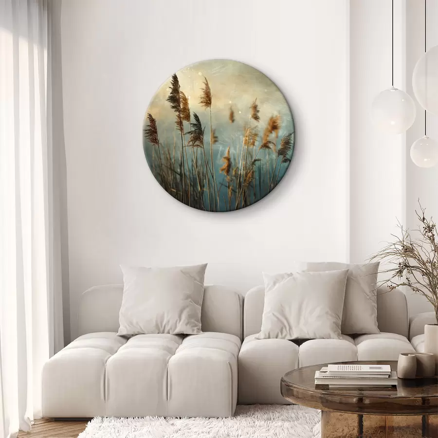 Wandbilder Schilfrohr,blaue Farbe,antik r39946