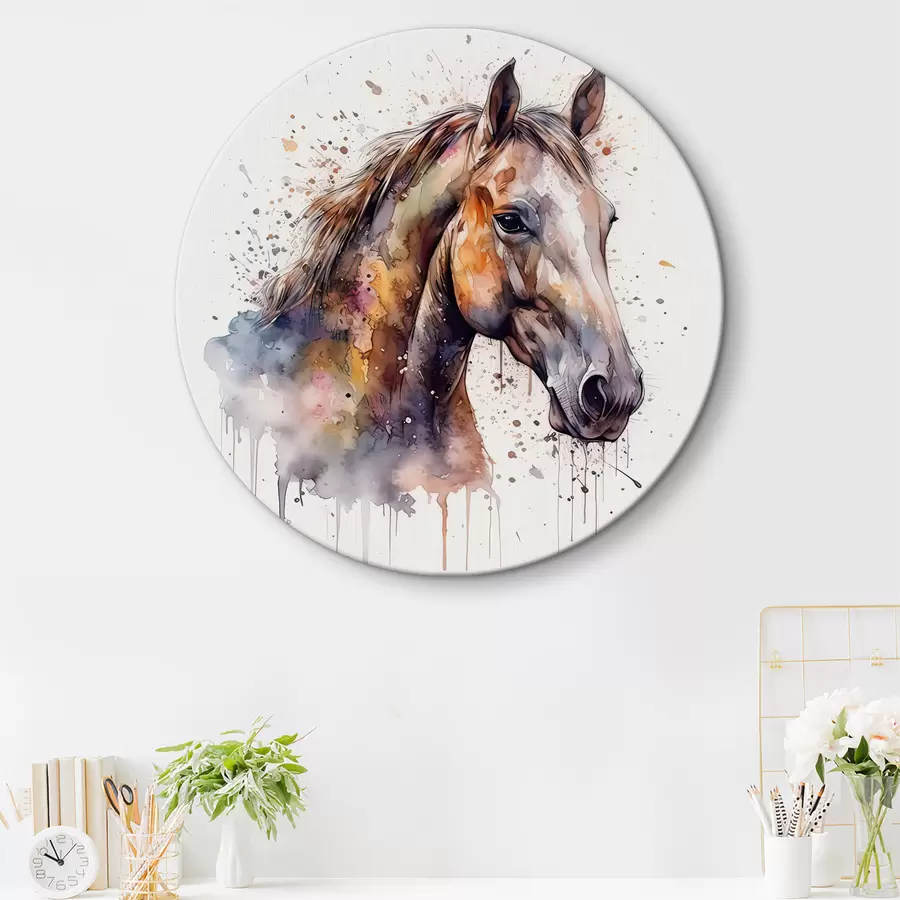 Wandbilder Pferd, Kopf und Kunstfarbe r32324