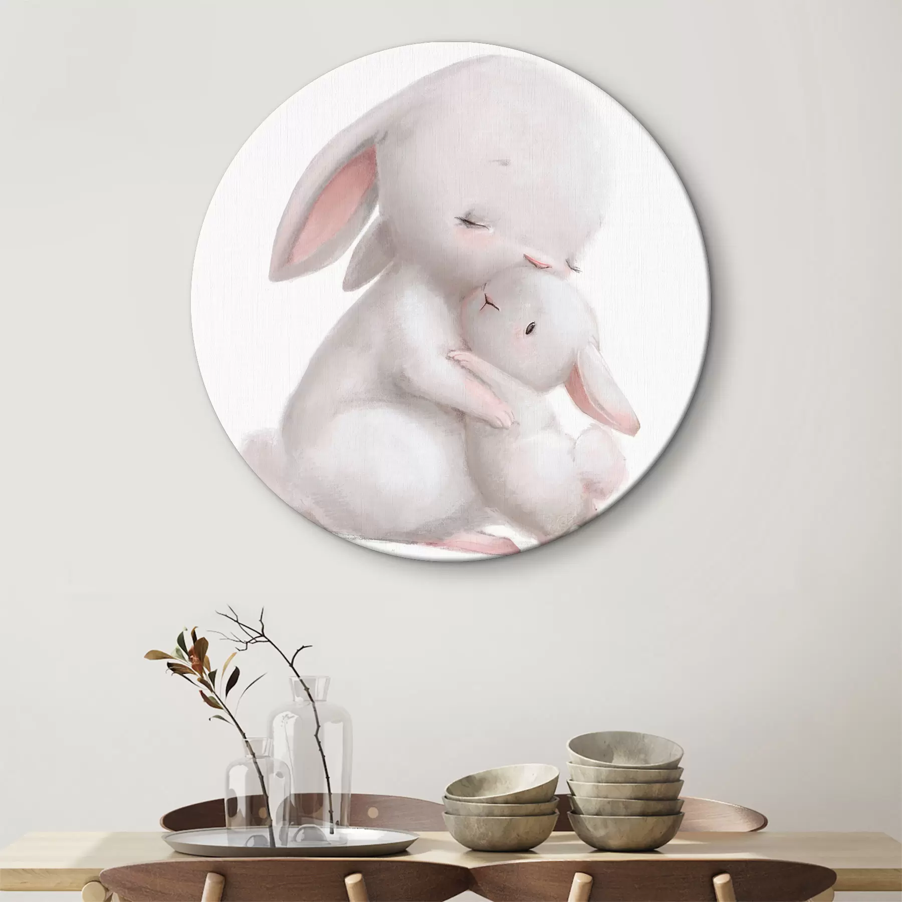 Wandbilder Mutter Hase und Hasenumarmung r35047