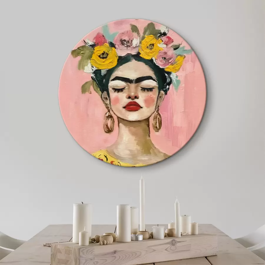 Fototapete Gedruckte Textur mit Frida Kahlo-Motiven r38292