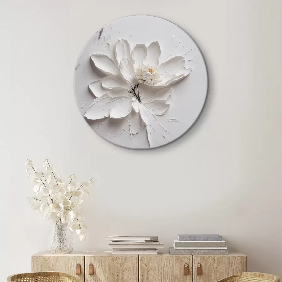 Wandbilder Weiße Blume in Öl r38303