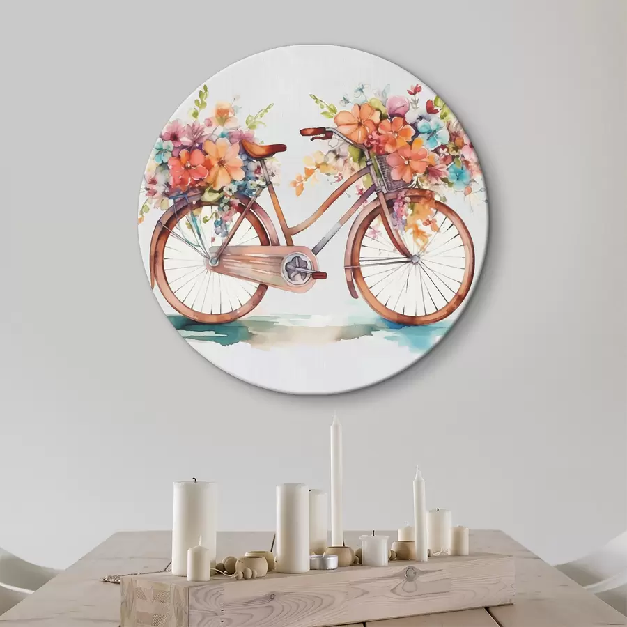 Wandbilder Fahrrad mit hellen Farben, Aquarellfarbe r38447