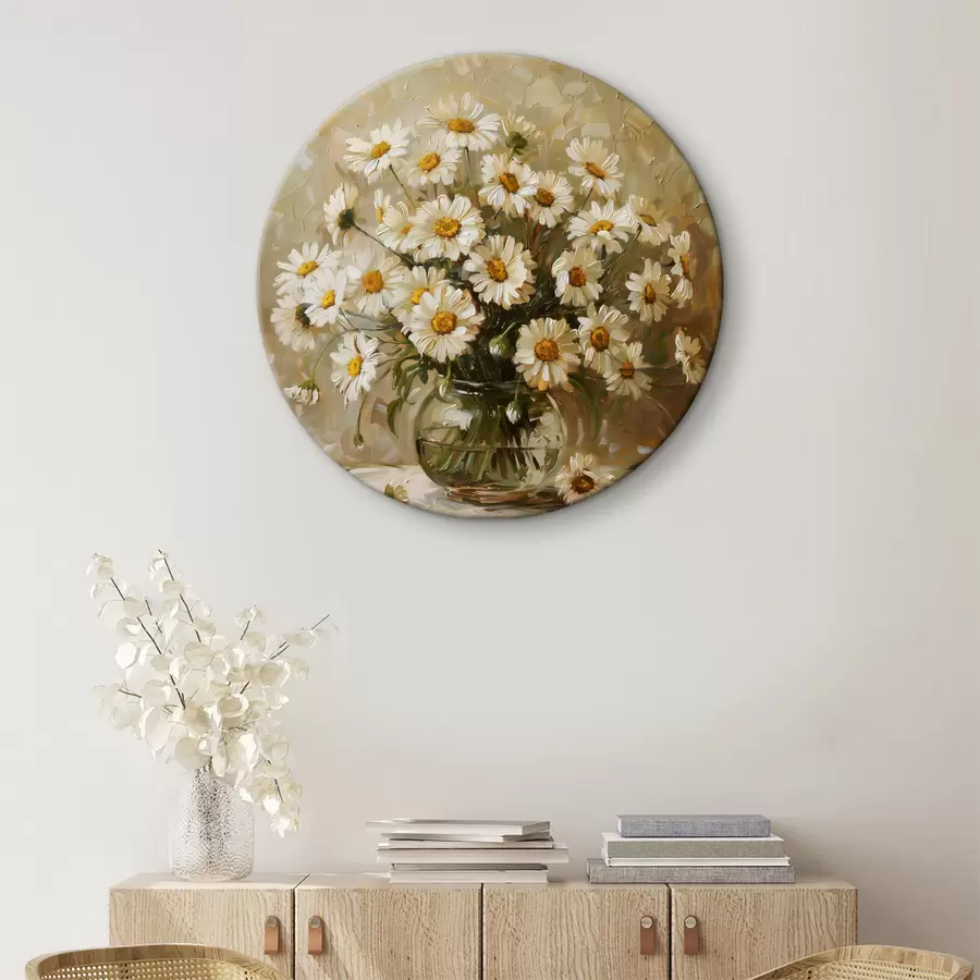 Wandbilder Strauß Gänseblümchen in einer Vase r38647