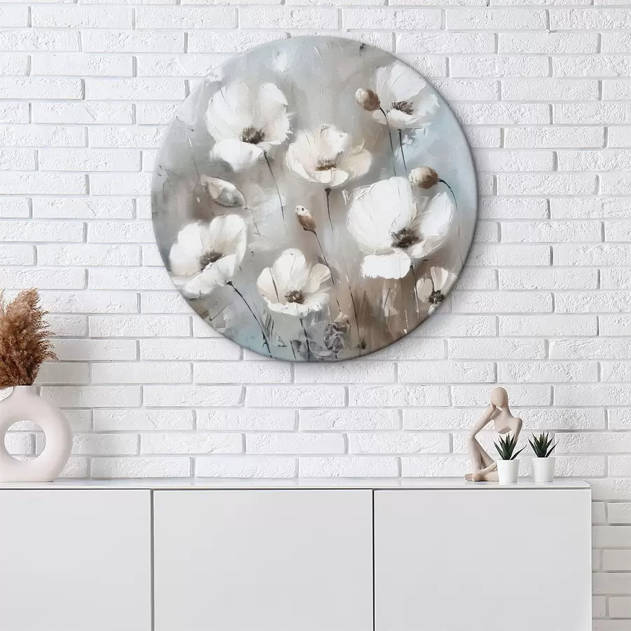 Wandbilder Weiße Wildblumen Pflanze gedruckt Textur r38925