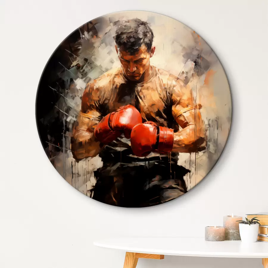 Wandbilder Boxer in roten Handschuhen Ölgemälde r39180