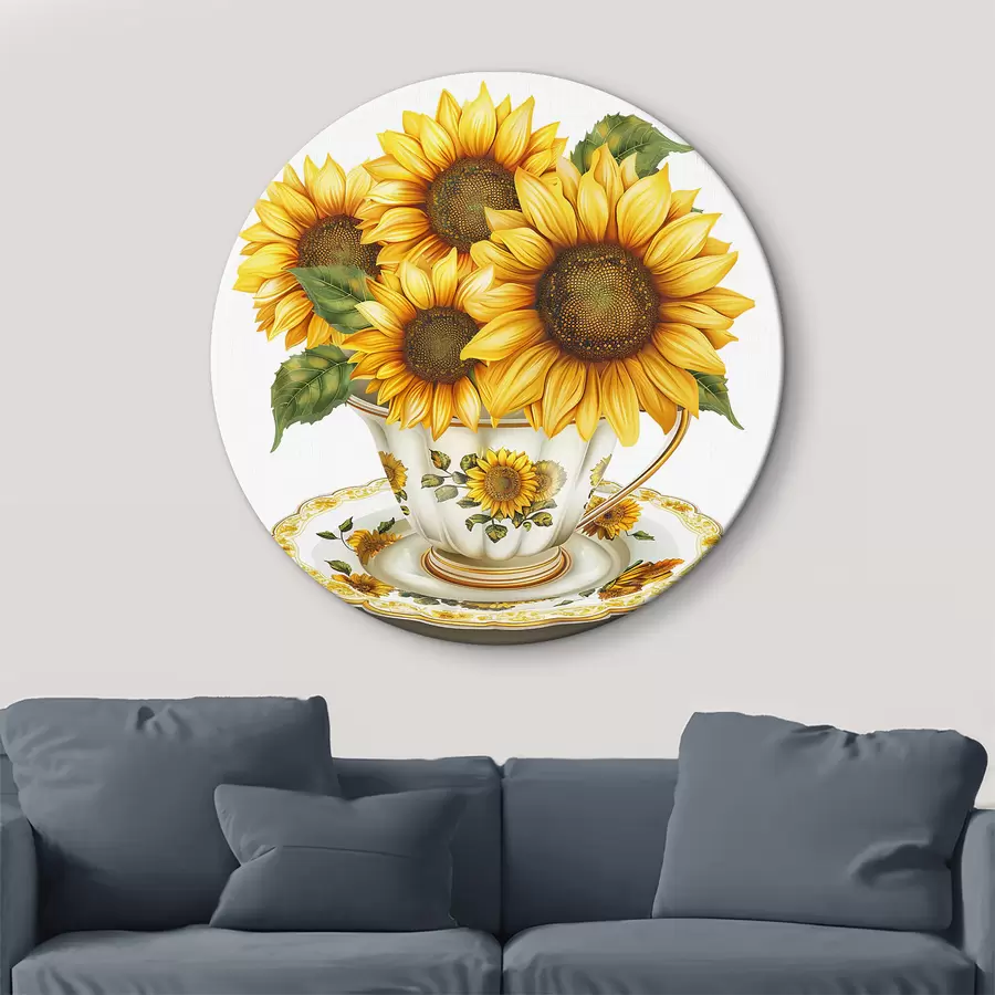 Wandbilder Sonnenblumen in einer Tasse r39241