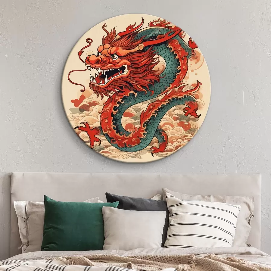 Wandbilder Roter Drache im chinesischen Stil, orientalisch r39439