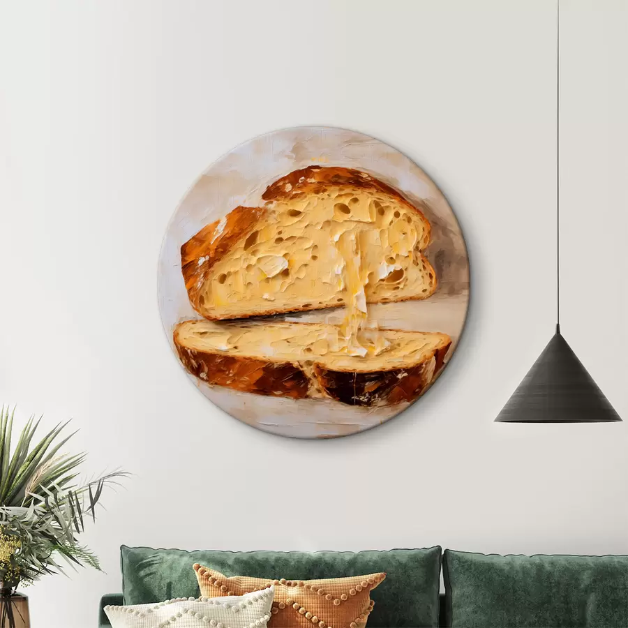 Wandbilder Brot und Butter auf einem hellen Hintergrund Gemälde r40216