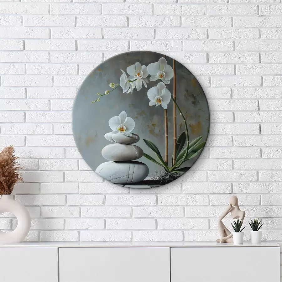 Wandbilder Orchidee auf einer grauen Wand r40368