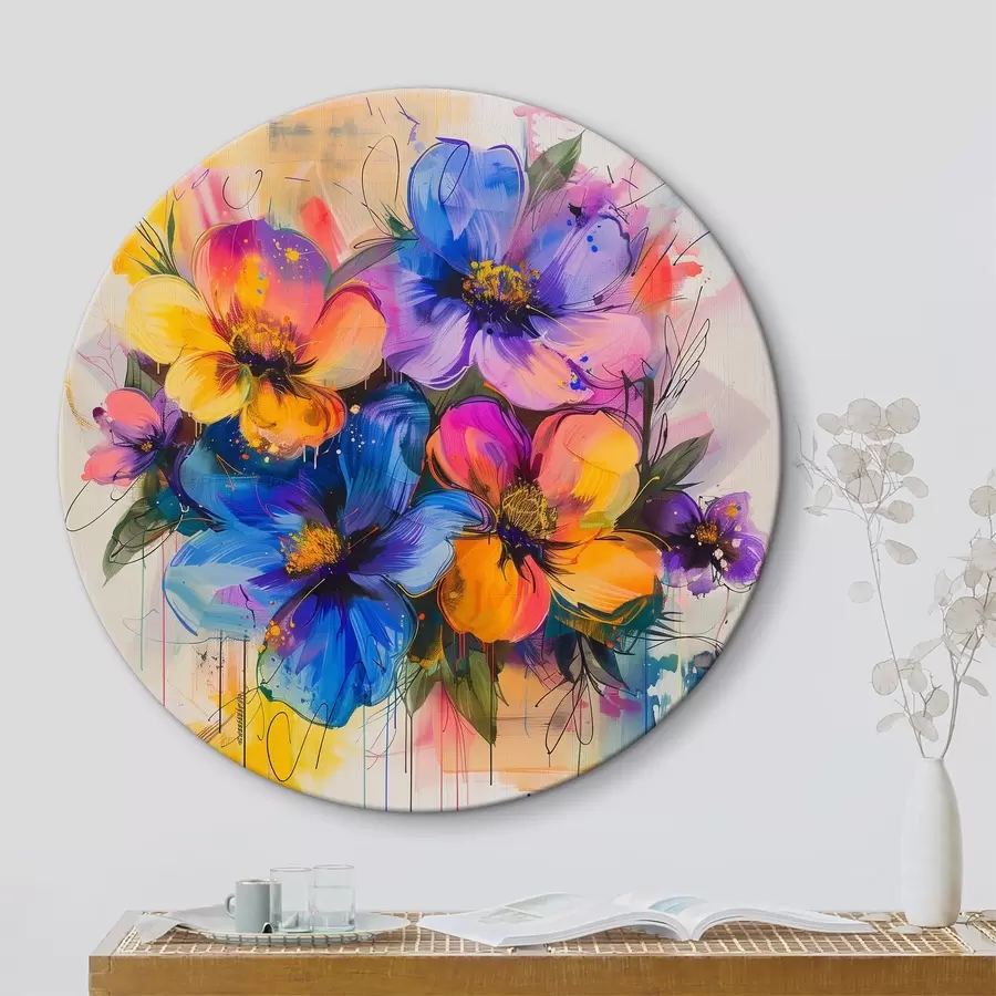 Wandbilder Blumen auf abstraktem Hintergrund r40373