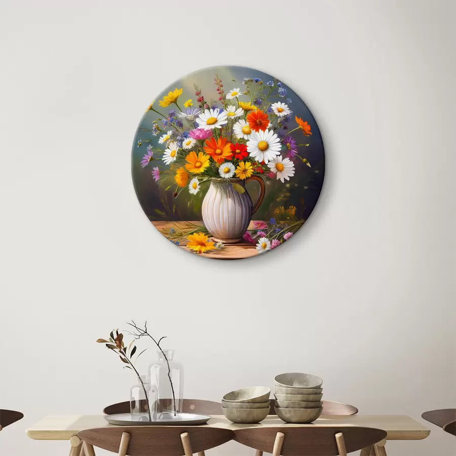 Wandbilder bunter Blumenstrauß, Wildblumen, Blumen in einer Vase r40419