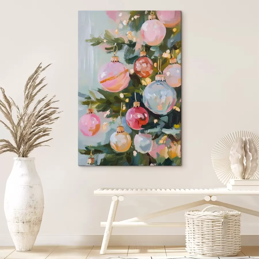 Wandbilder Bunte Kugeln am Weihnachtsbaum s42104