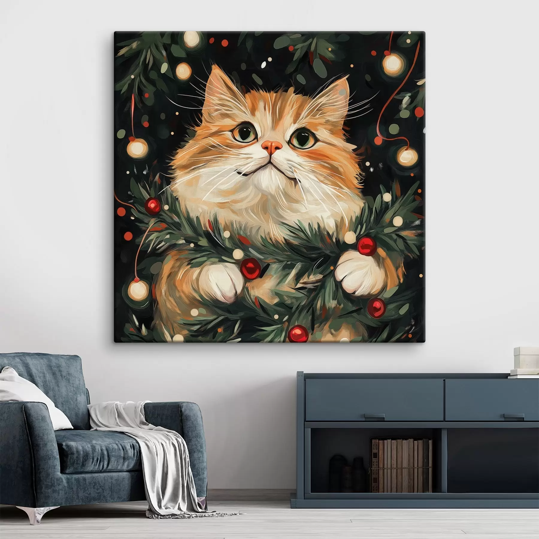 Wandbilder Neujahrskatze s42105