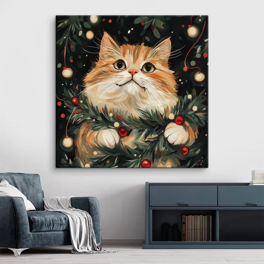 Wandbilder Neujahrskatze s42105