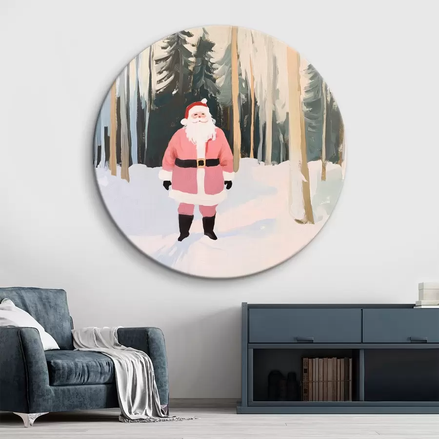 Wandbilder Der Weihnachtsmann im Weihnachtswald r42103