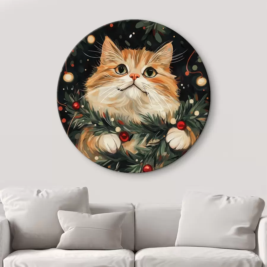 Wandbilder Neujahrskatze r42105