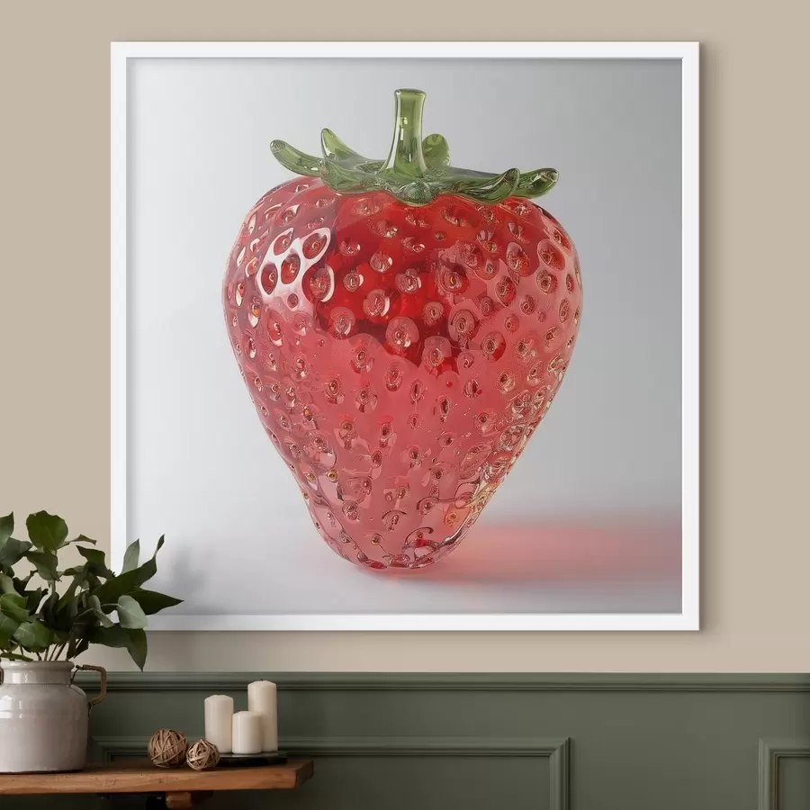 Fototapete Früchte, Erdbeeren auf einem hellen Hintergrund f42077