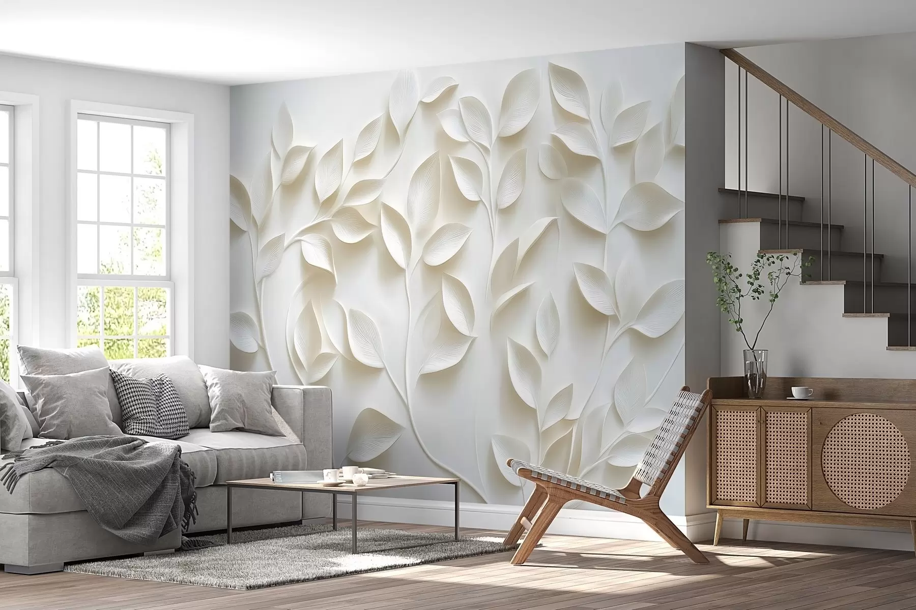 Fototapete Voluminöse Äste mit Blättern w02504