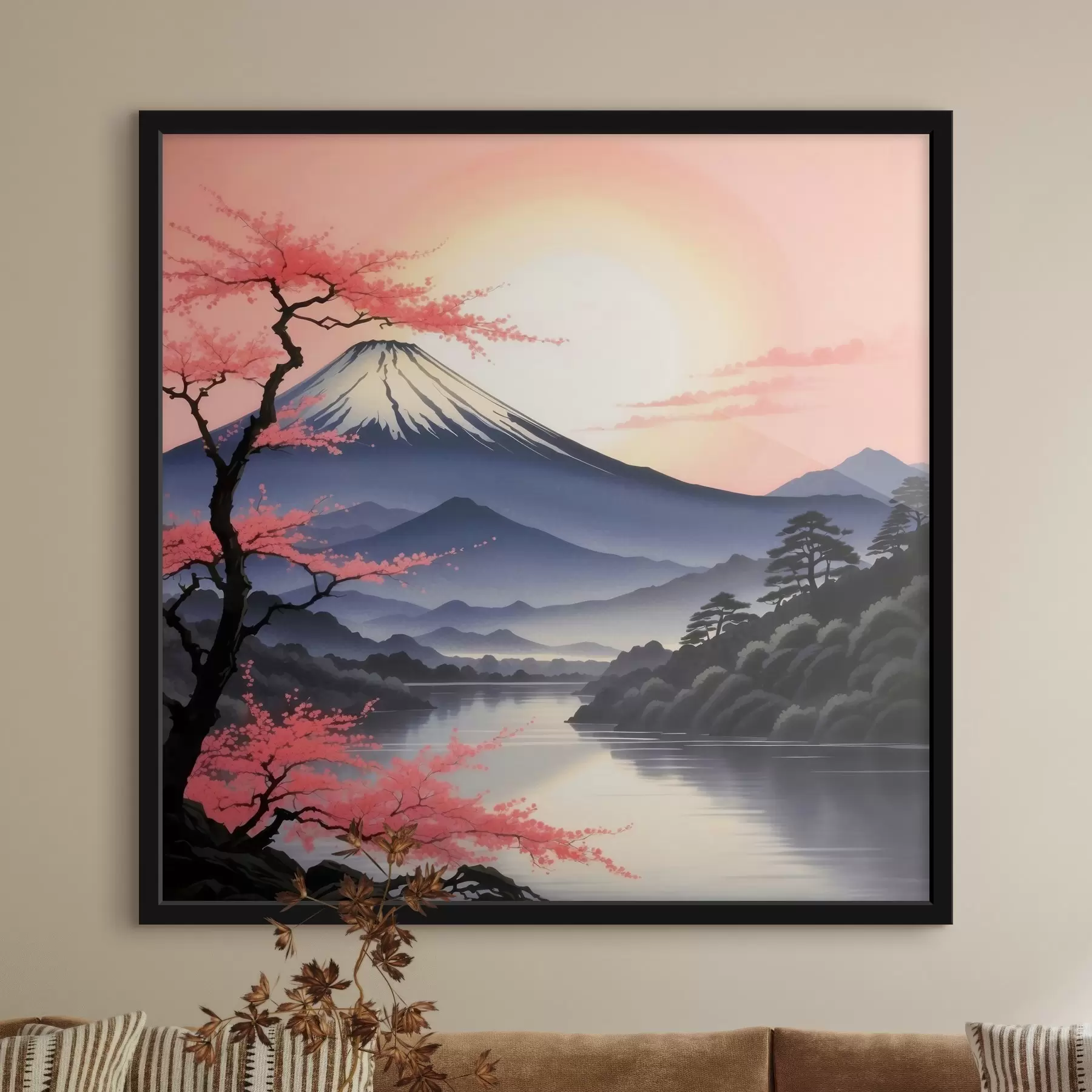 Fototapete Berg mit See und Bäumen f38100