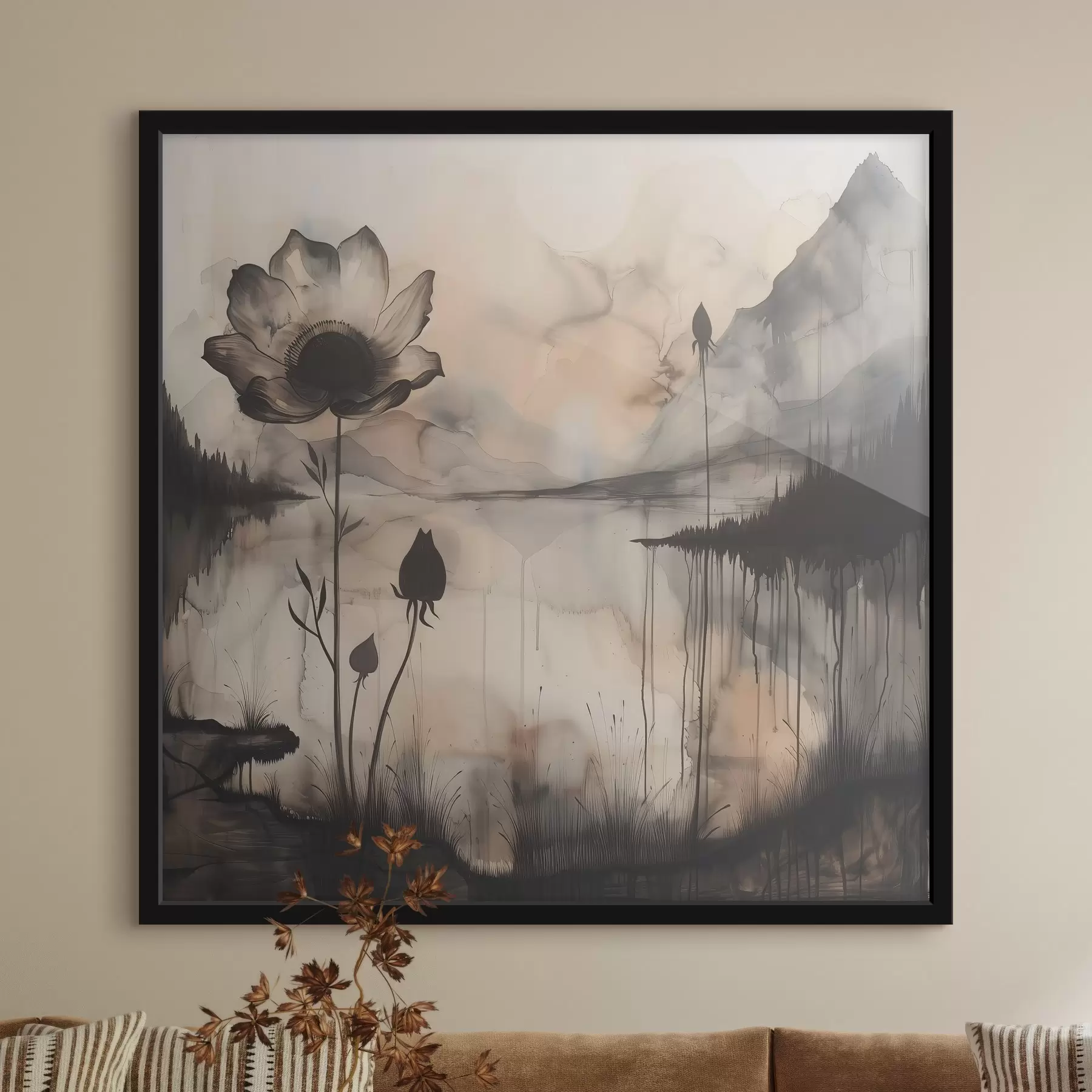 Fototapete Bild einer Blume und eines Sees f38161