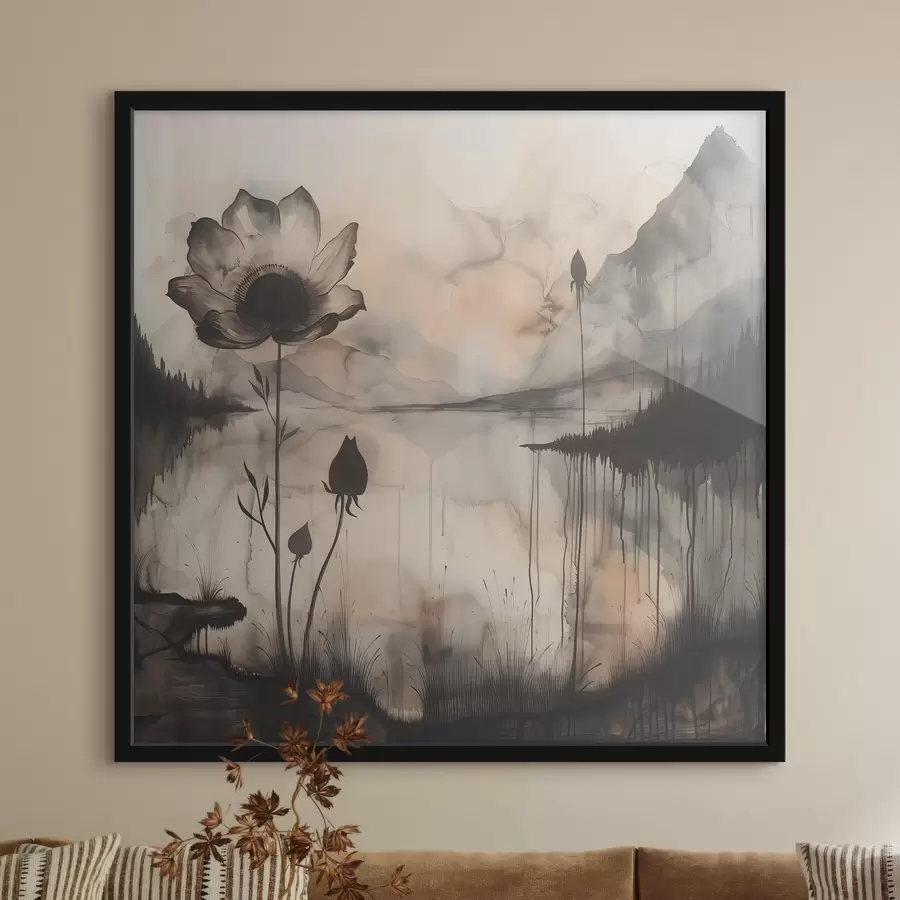 Fototapete Bild einer Blume und eines Sees f38161