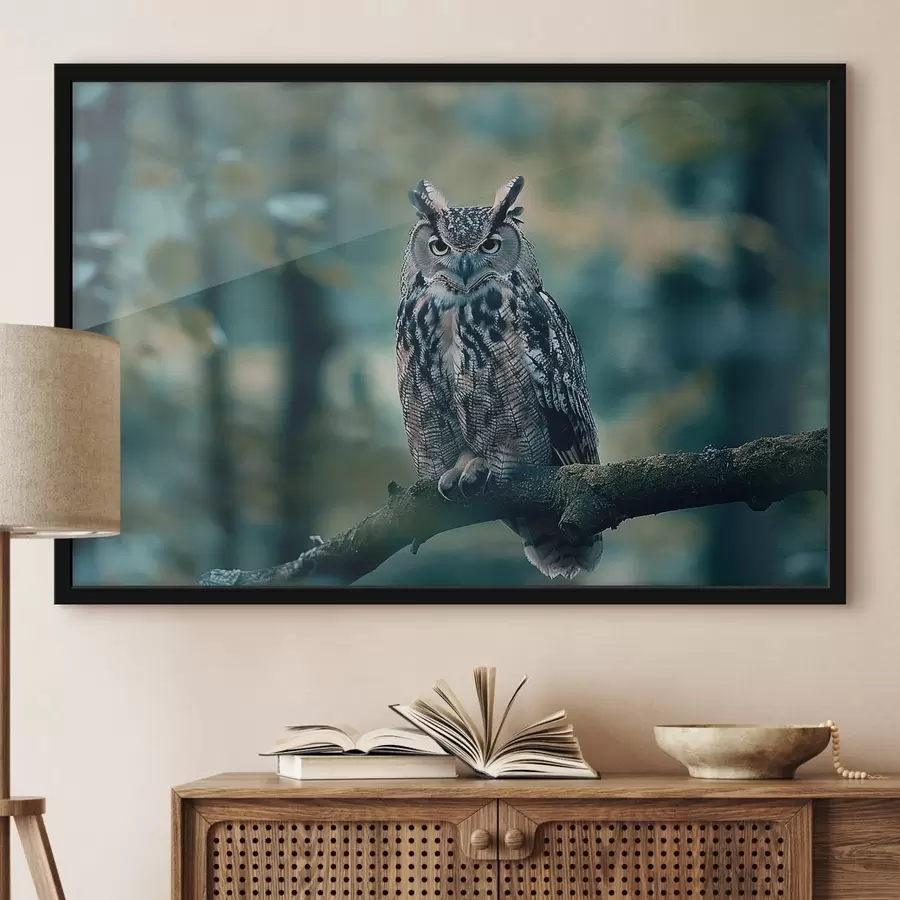 Fototapete Eule auf einem Ast sitzend f38249