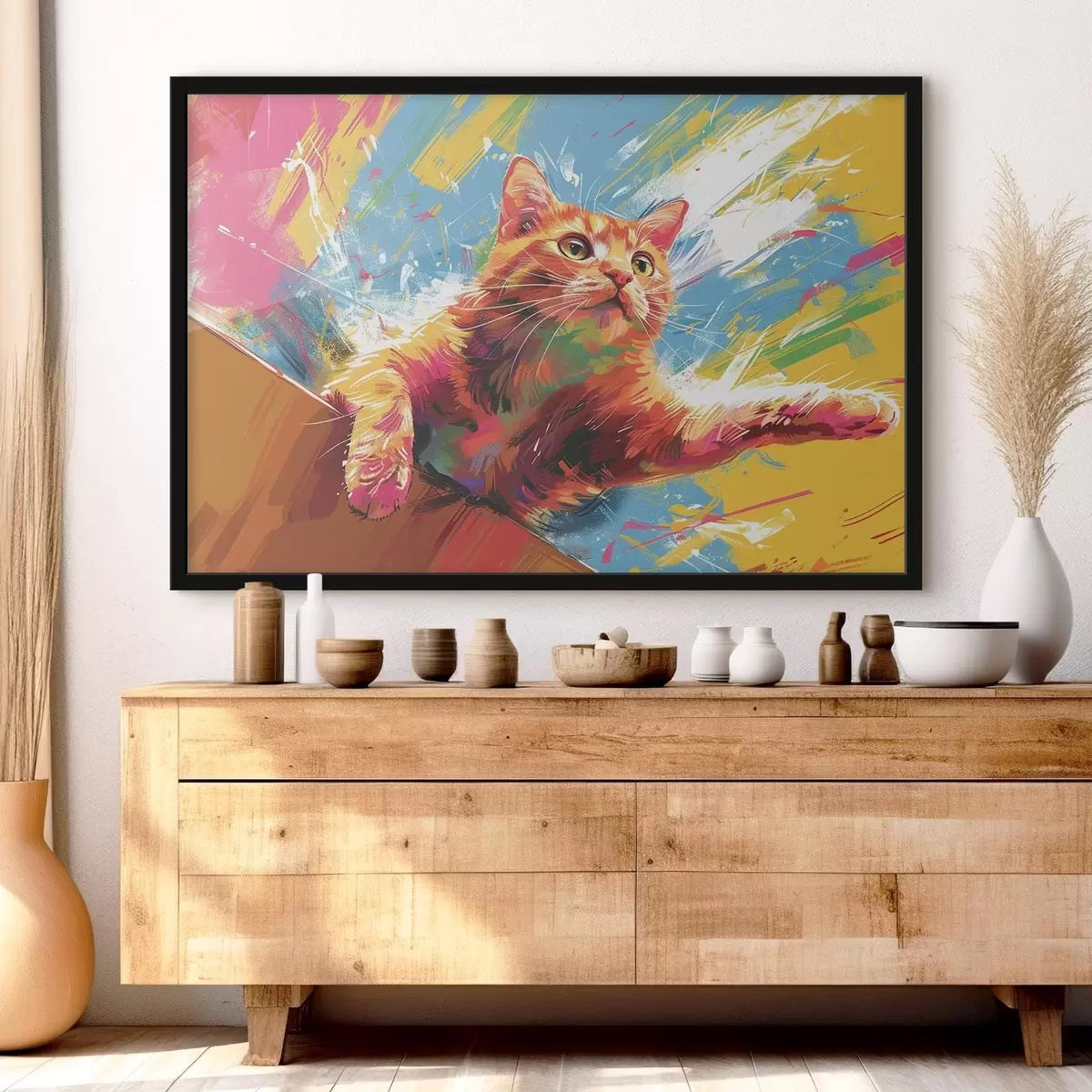 Poster Katze streckt ihre Pfote aus f38251