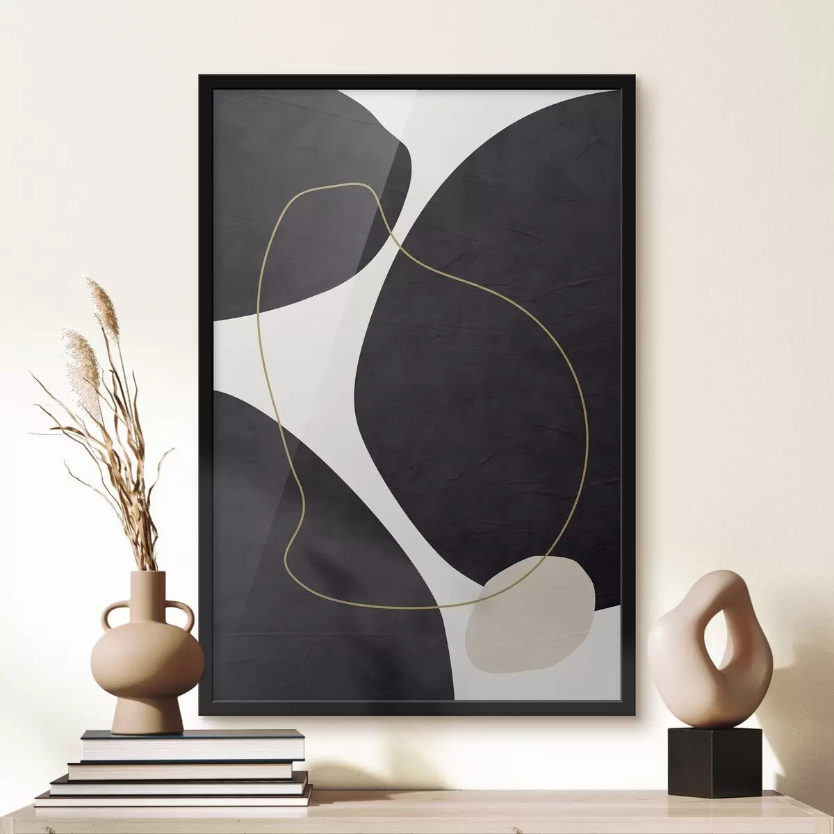 Poster Elegante Wirbel in monochromer Harmonie f36036