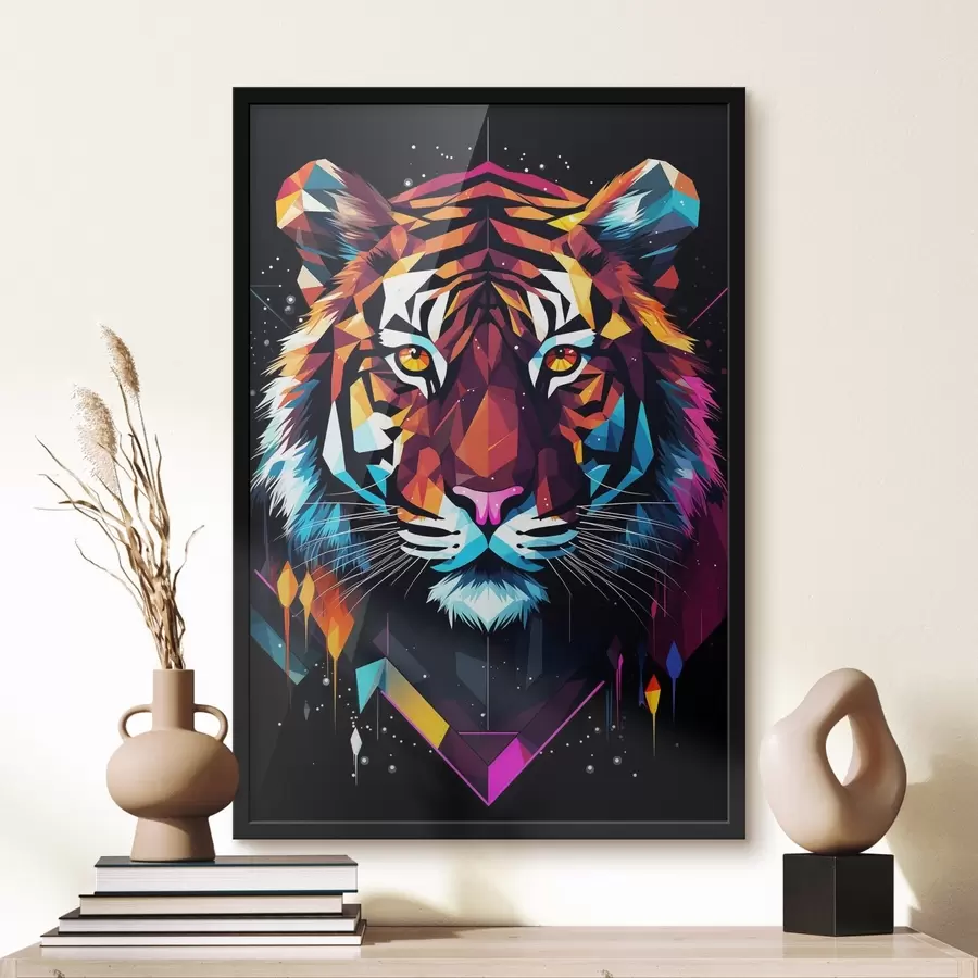 Fototapete Bunter Tiger mit weißen Schnurrhaaren f36666