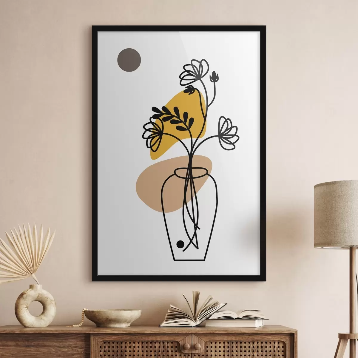 Poster Zeichnung einer Blume in einer Vase f36779