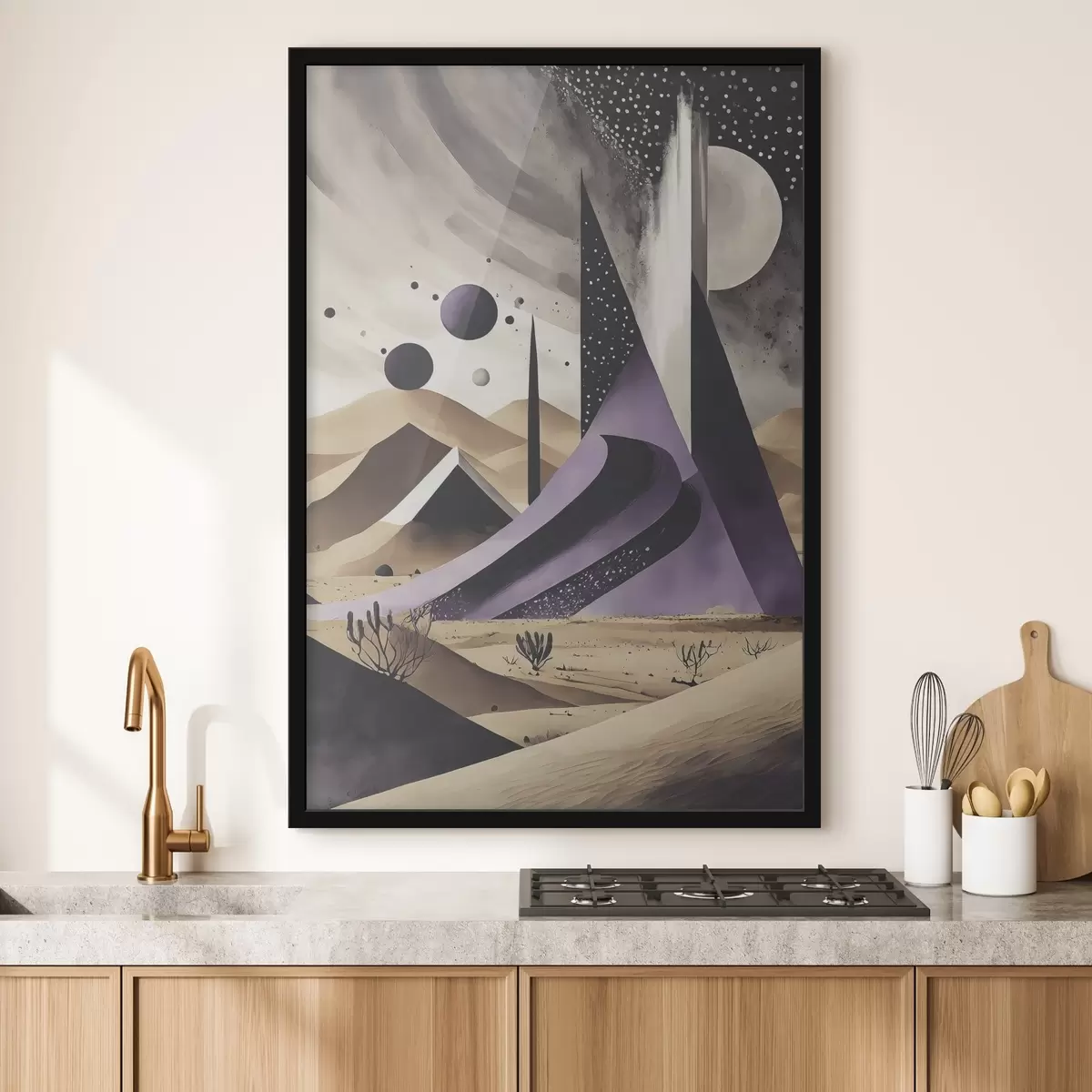 Poster Lila und weiße Wüstenlandschaft f37359