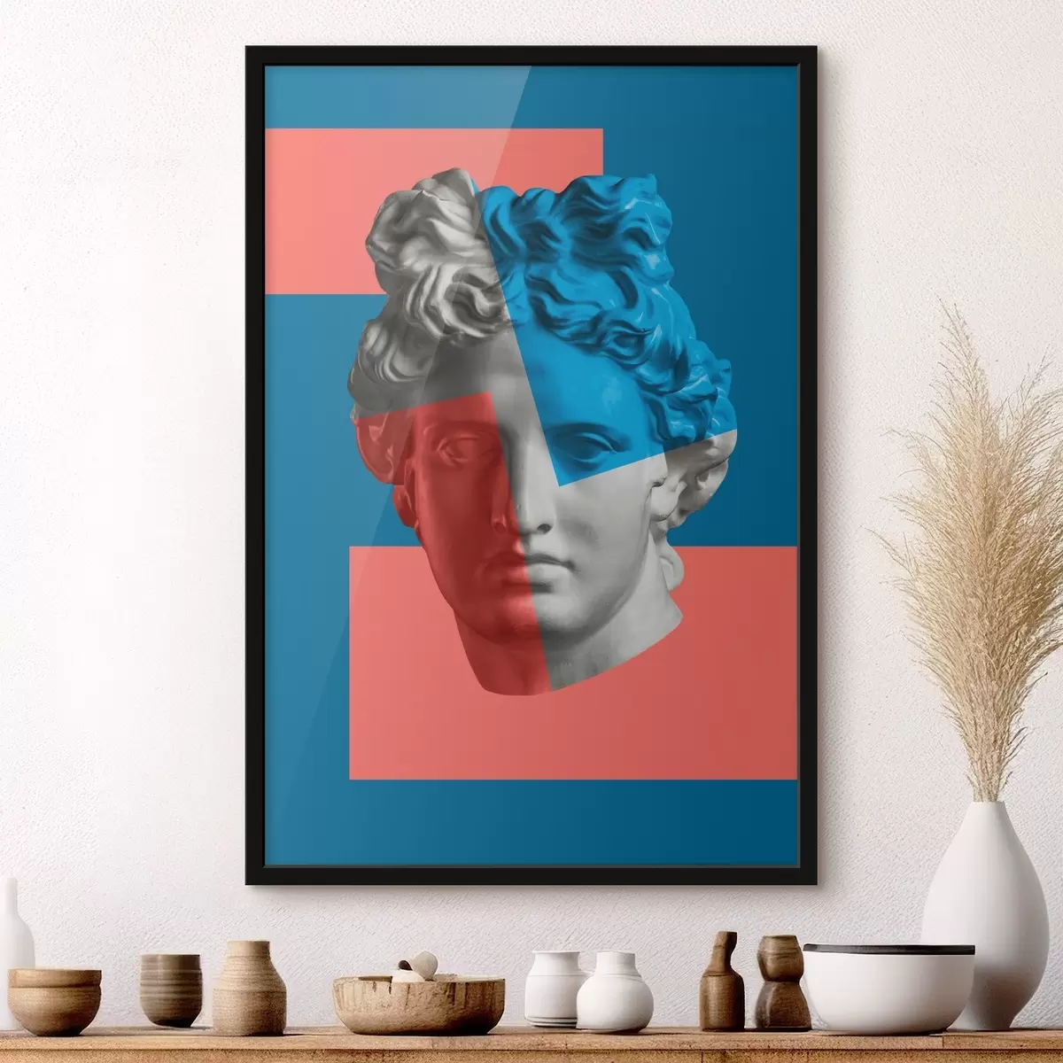 Poster Statue des Kopfes eines Mannes f37632