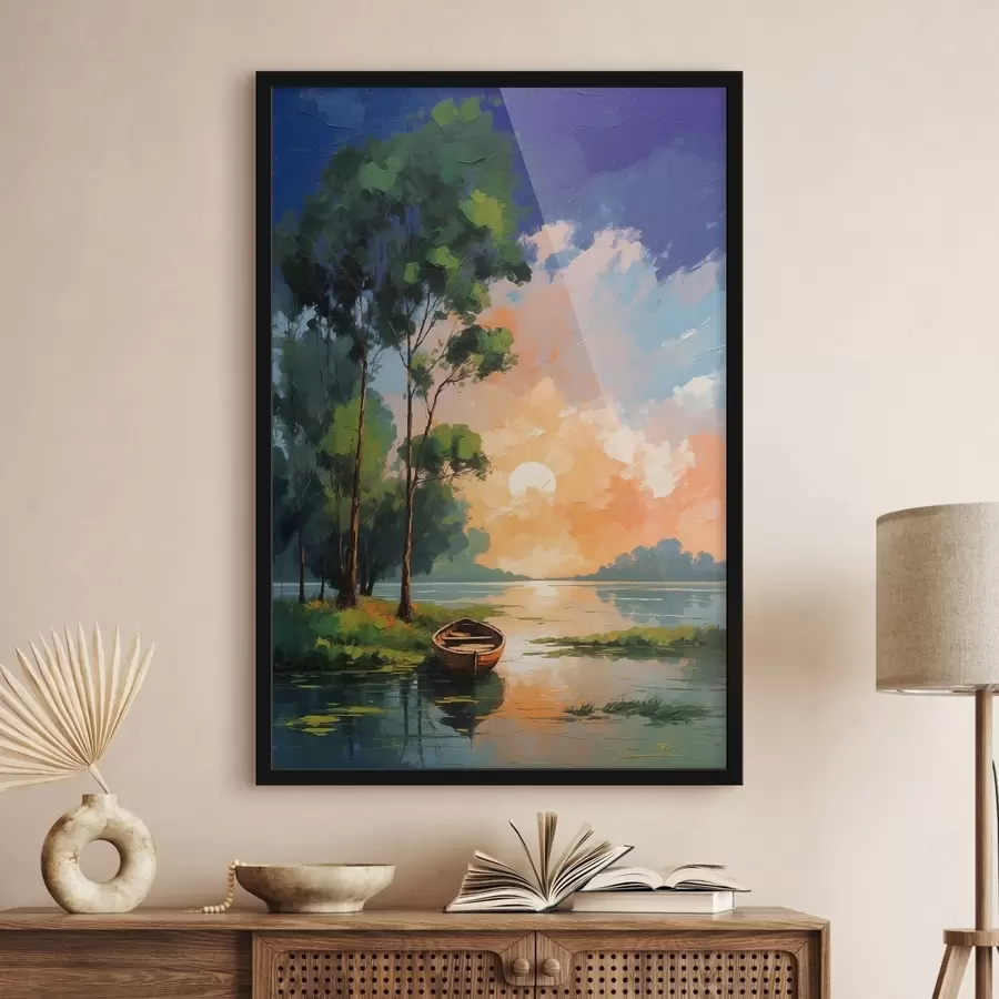 Fototapete Bild eines Bootes auf dem See f37801