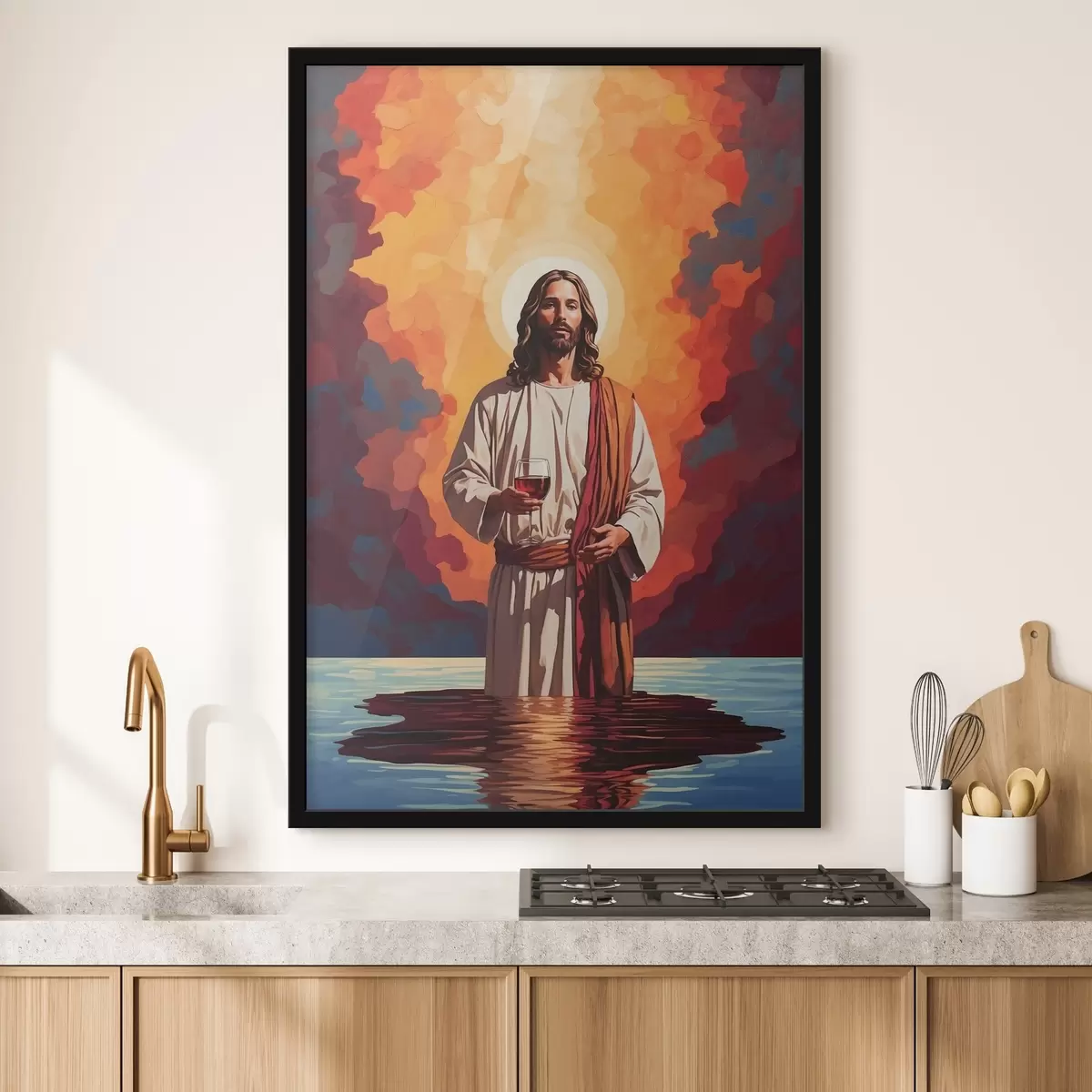 Poster Bild eines Mannes, der ein Glas Wein hält f38125