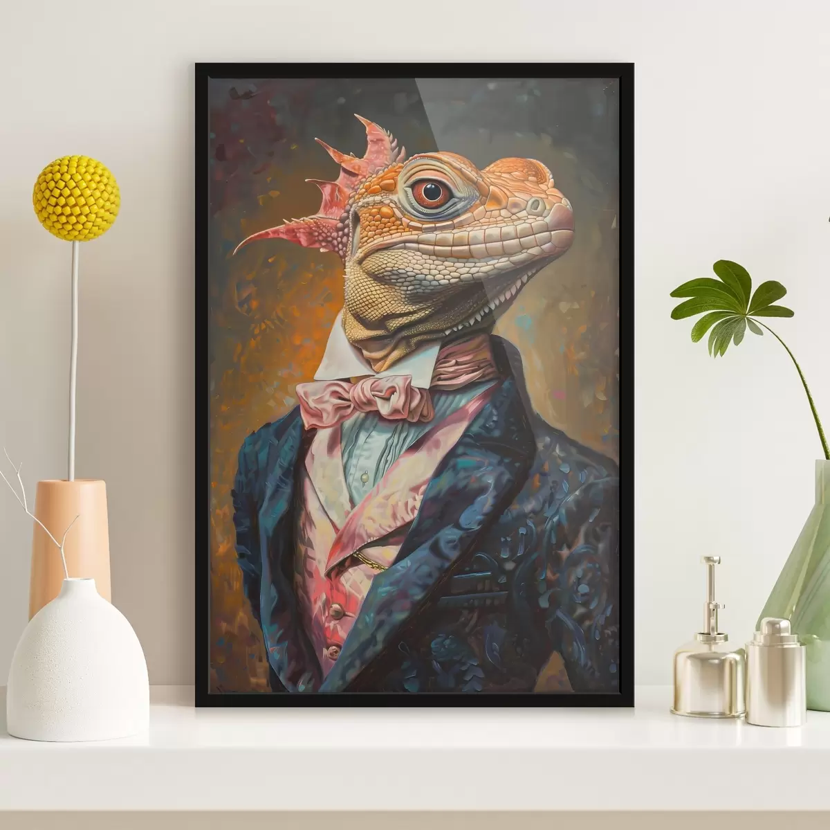 Poster Eidechse im Anzug f38374