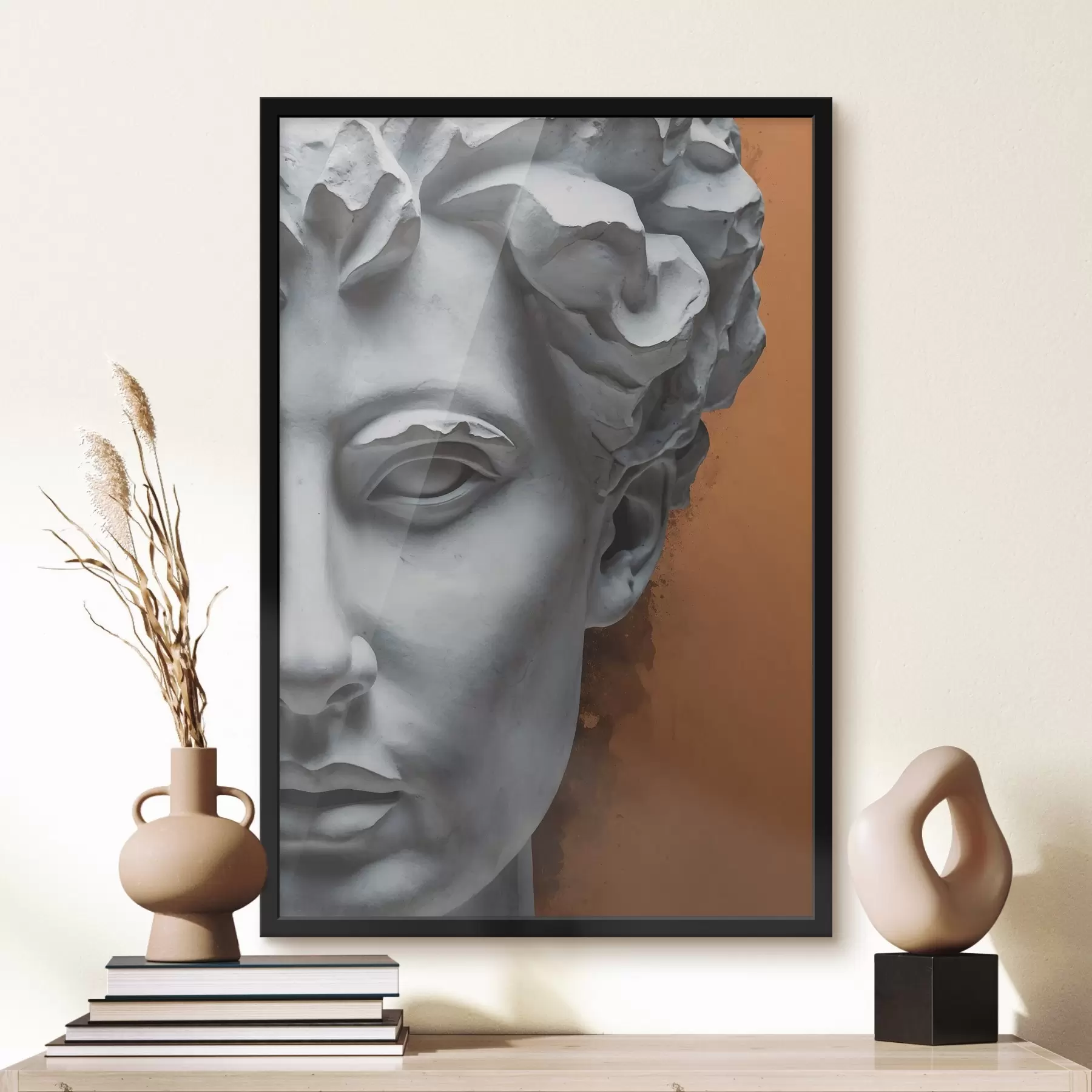 Fototapete Eine Statue, die das Gesicht eines Mannes darstellt f38433