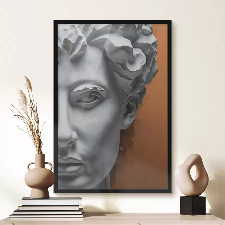 Fototapete Eine Statue, die das Gesicht eines Mannes darstellt f38433