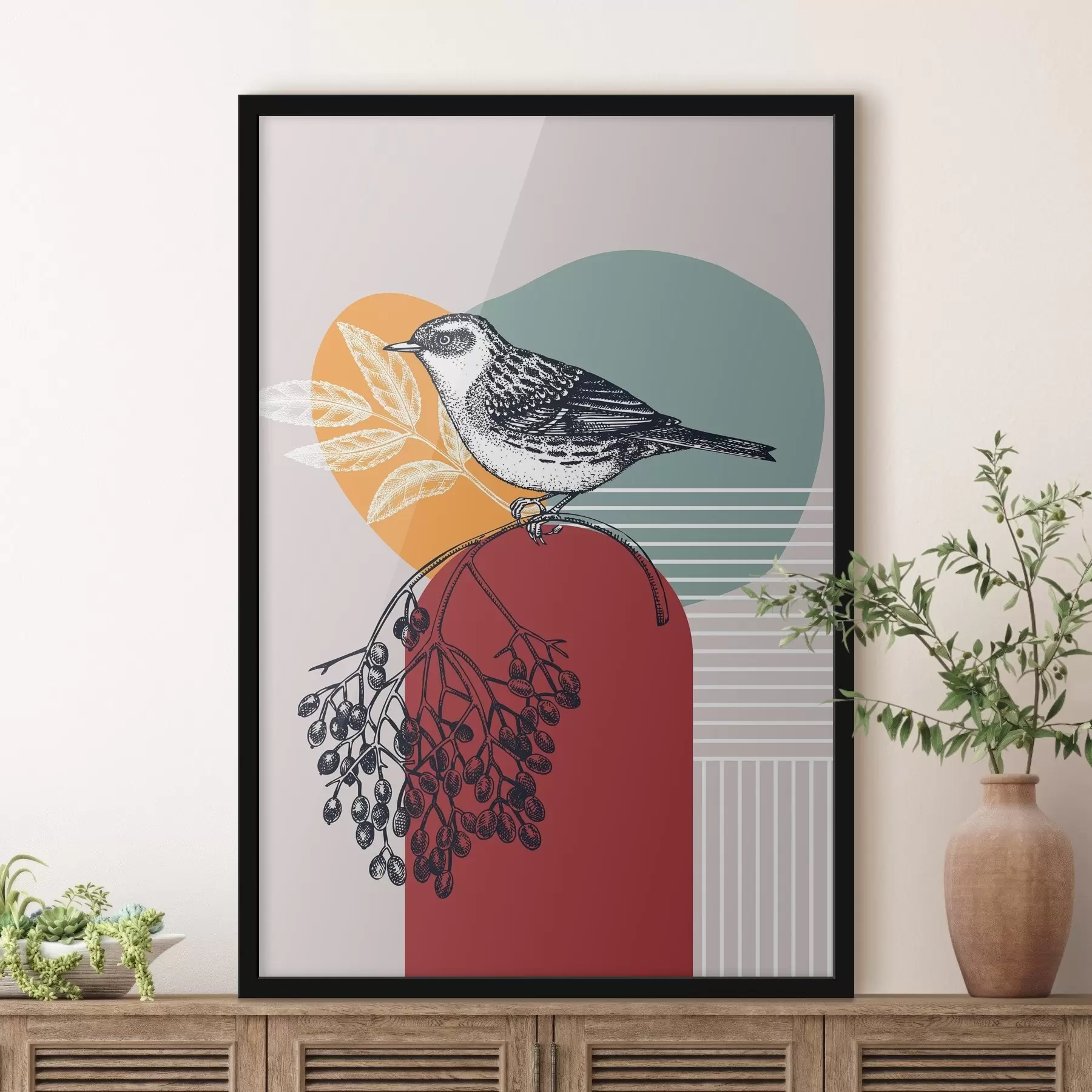 Wandbilder Vogel auf einem Ast f38443