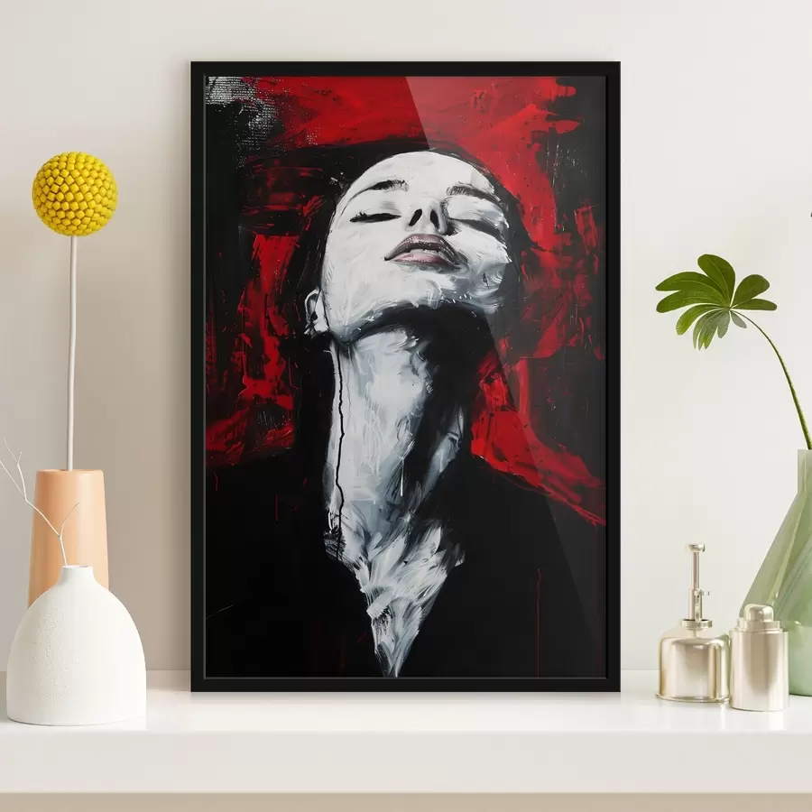 Fototapete Bild einer Frau mit geschlossenen Augen und dem Andy Warhol Museum im Hintergrund. f38557